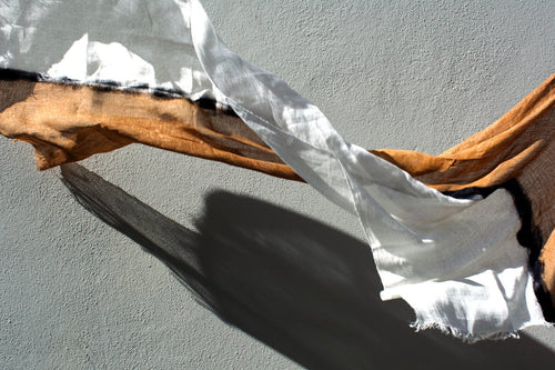 Brown and white flowing scarf accessories 