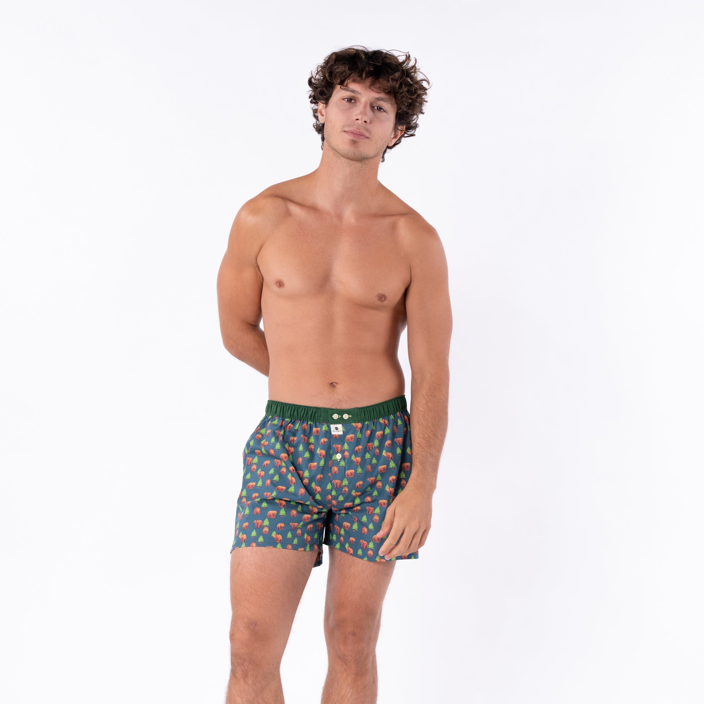 Cotton Boxer Shorts Brown Bear