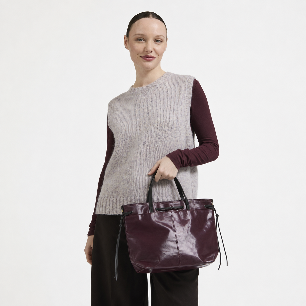 Emy Linen Tote Bag - Wine