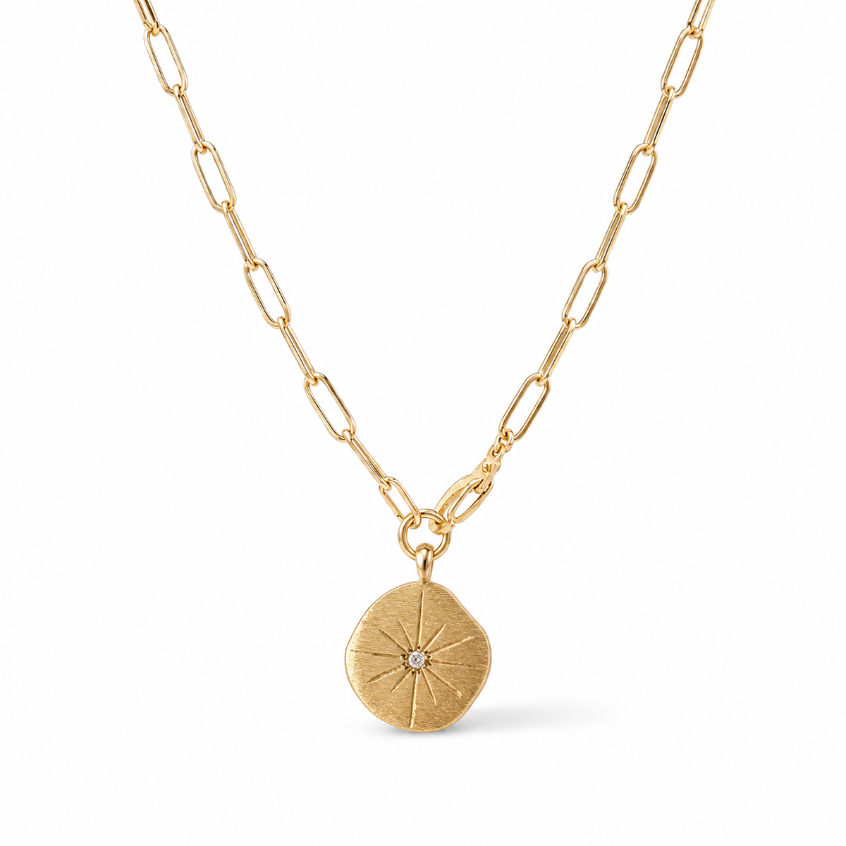 Falcon Medallion Short Necklace - Sunburst