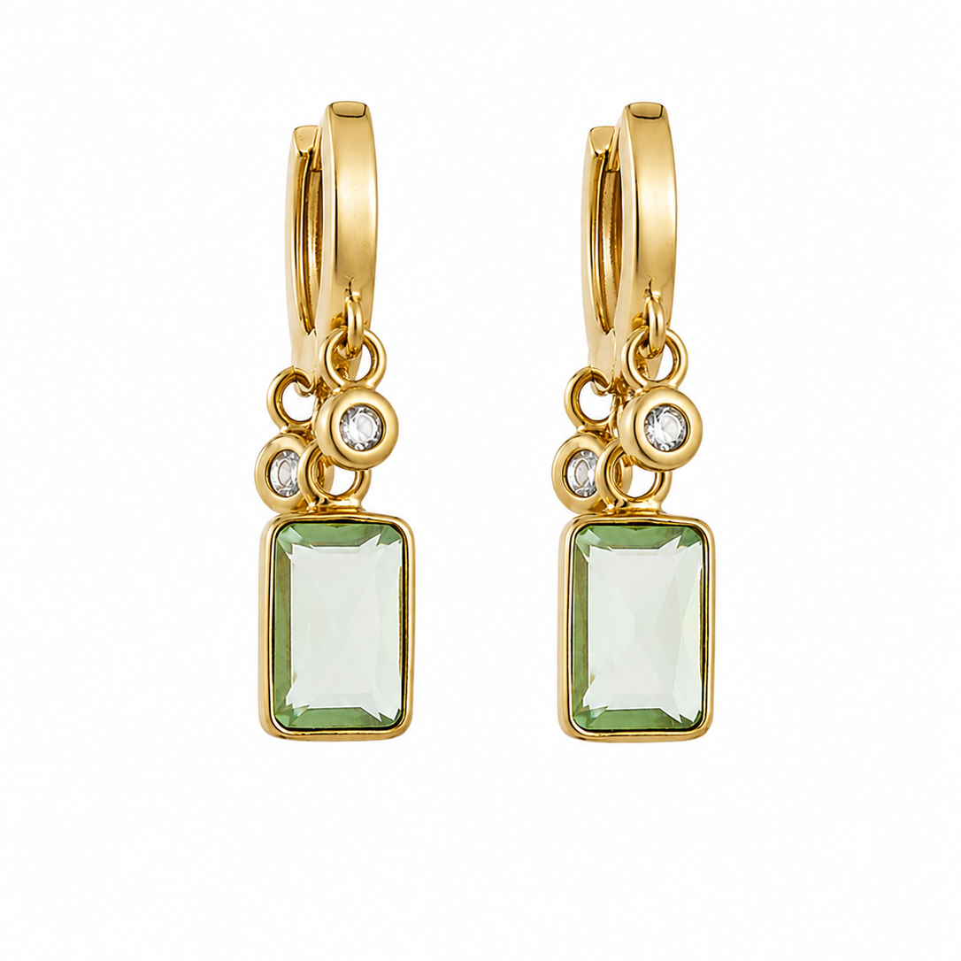 Lauren Amethyste Verte Hoop Earrings