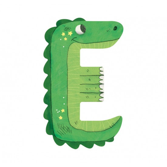 Wooden Letter E Green