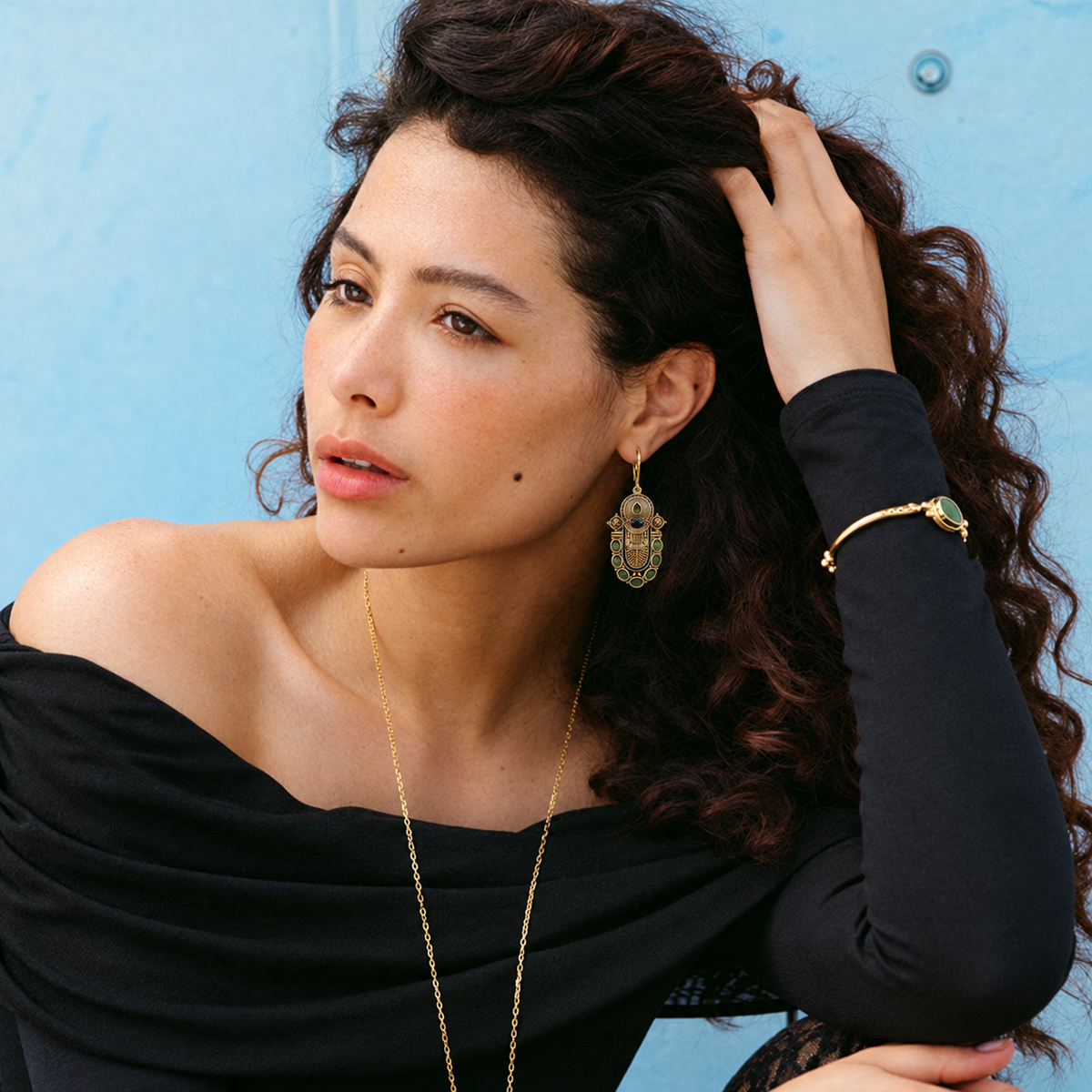 Zana Large Earrings - Serpentine