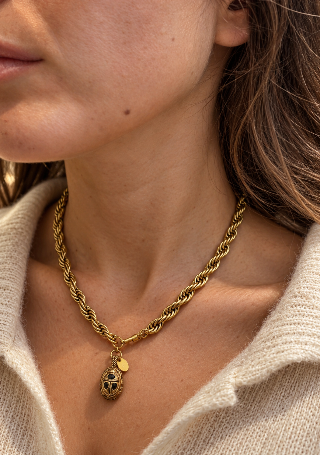Zana Rope Chain Necklace - Onyx