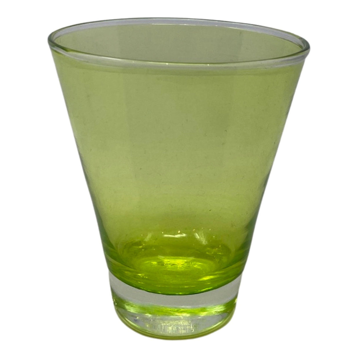 Clear Conical Glass Lime Green