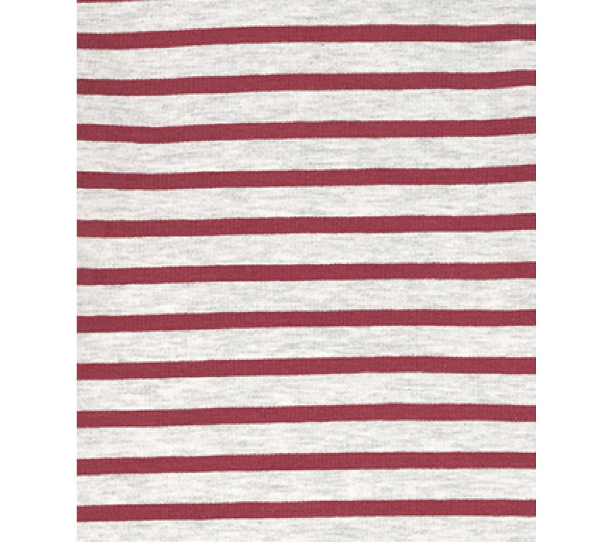 Closeup of organic cotton material white and red striped