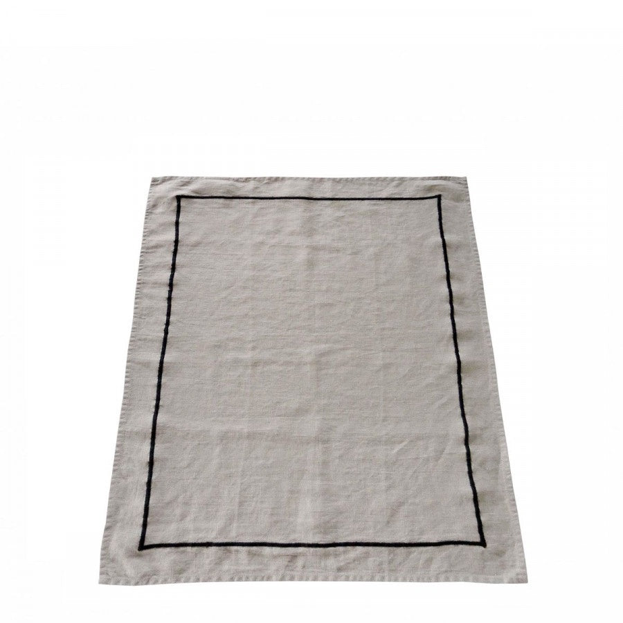LinenTeatowel Black Edge