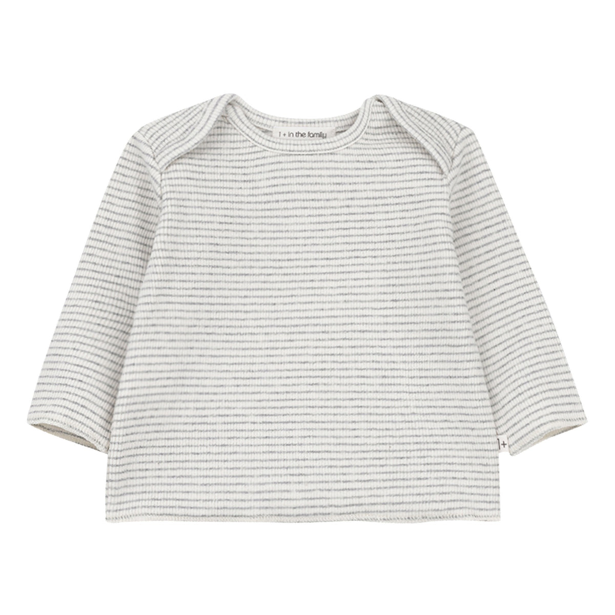 Grey and white striped top for baby