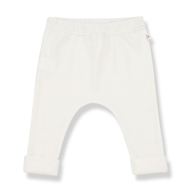 Leggings in white for baby - organic cotton
