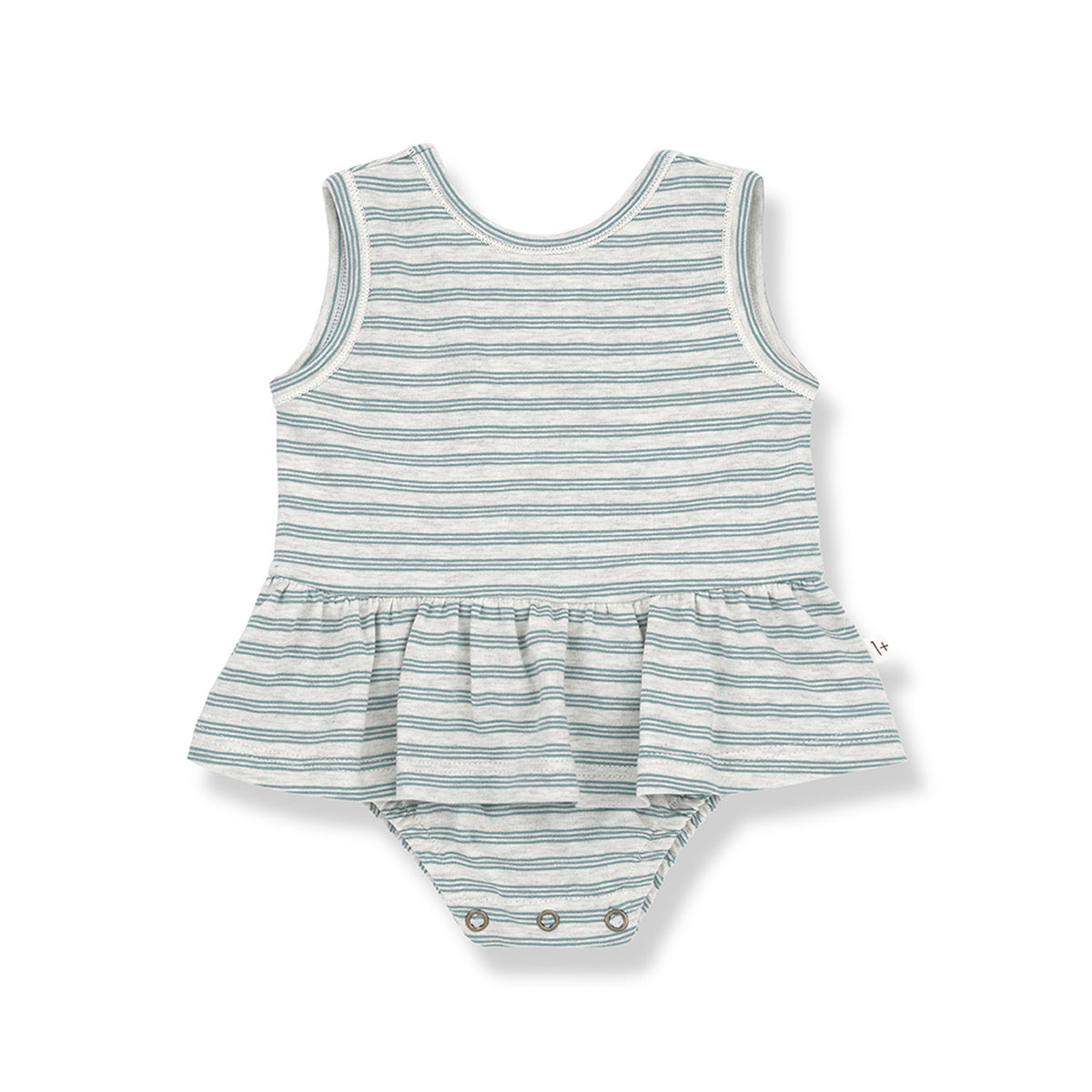 Mint green and white stripe baby dress
