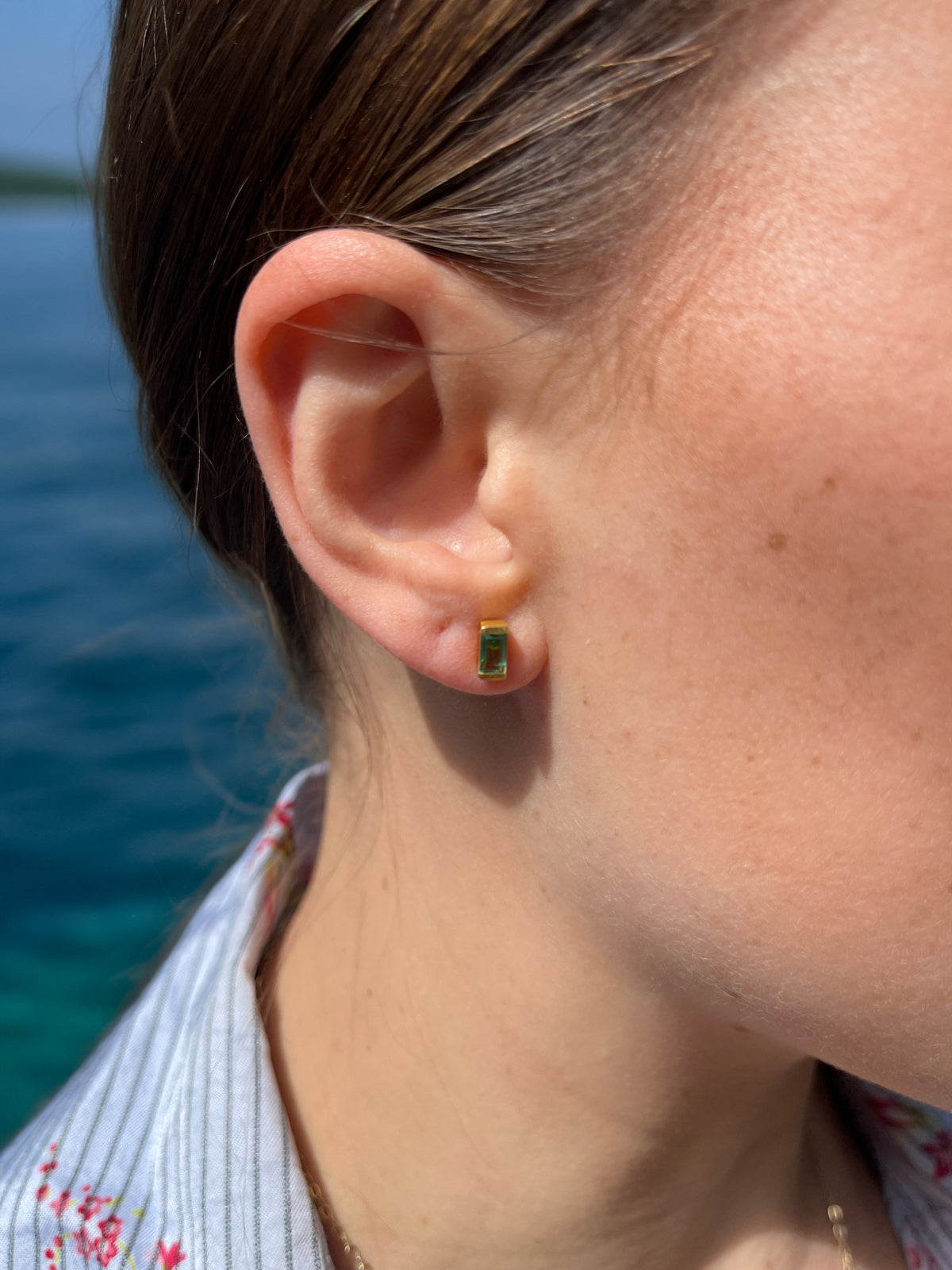 Siniu Earrings Green Tourmaline