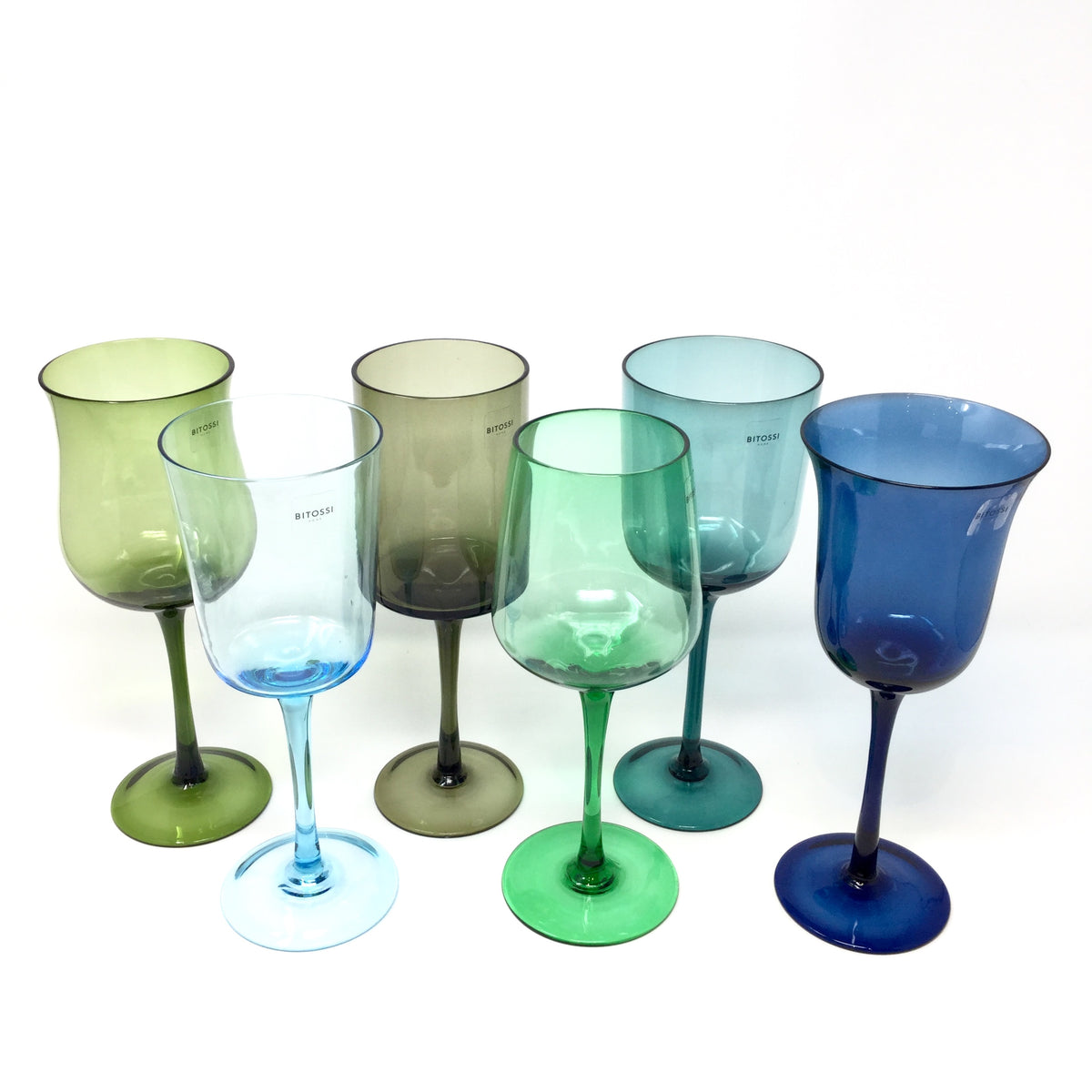 Desigual Wine Glasses Blue & Green Mix