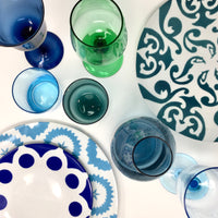 Desigual Wine Glasses Blue & Green Mix