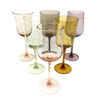 Desigual Wine Glasses Amber & Pink Mix