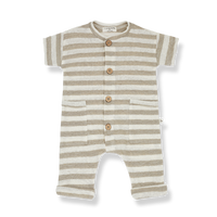 Enzo Stripped Jumpsuit - Beige
