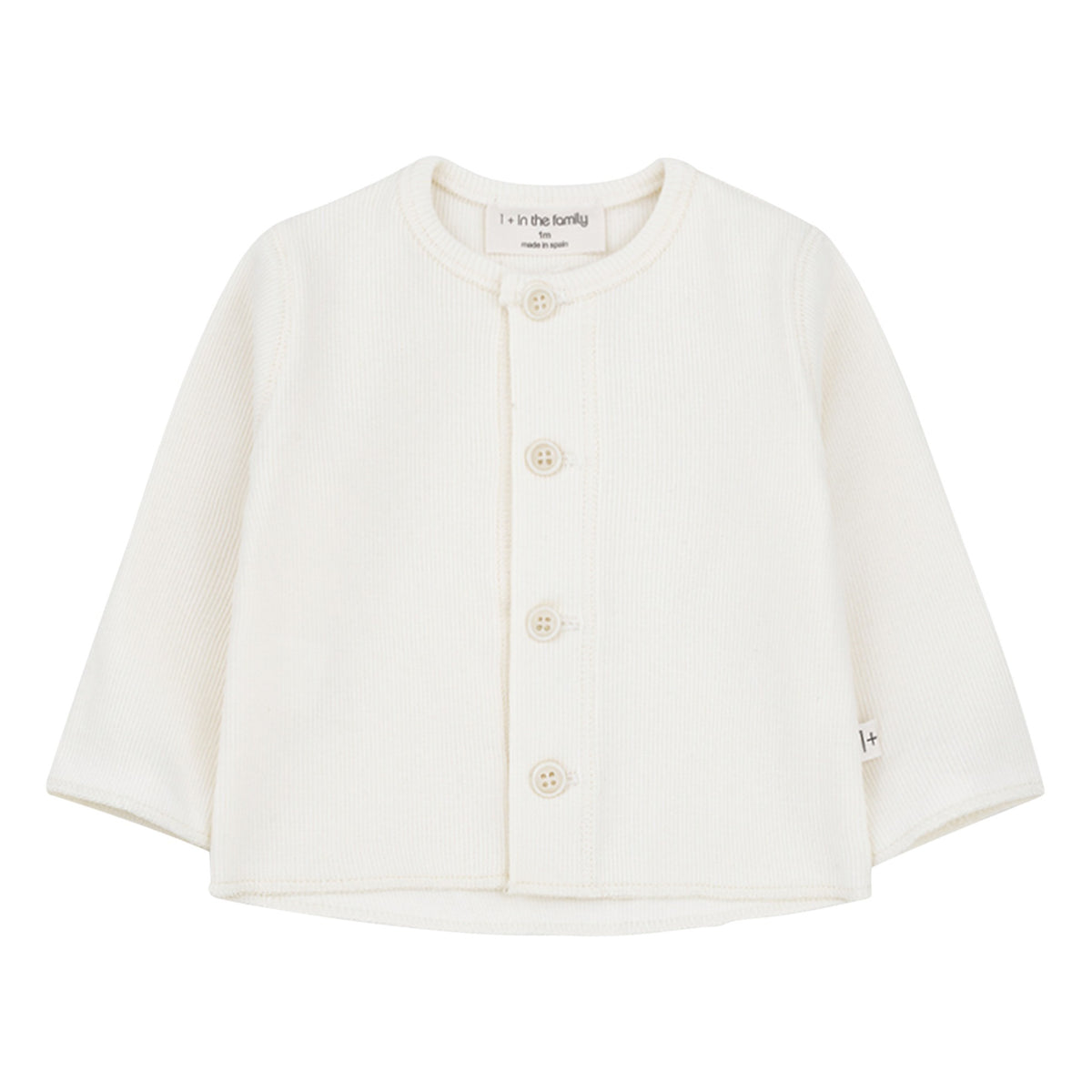 Organic cotton mix jersey white button up for baby