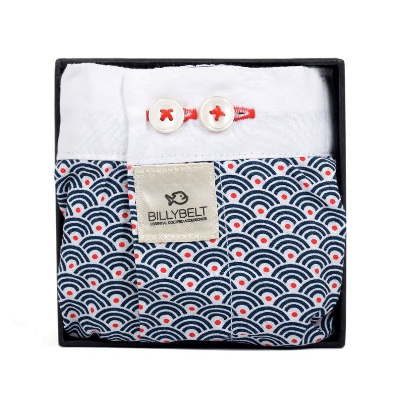 Mens Cotton Boxer Shorts - Blue Wave