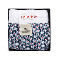 Mens Cotton Boxer Shorts - Blue Wave