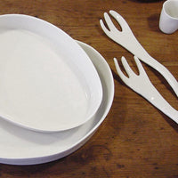 White Salad Servers