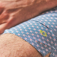 Mens Cotton Boxer Shorts - Blue Wave