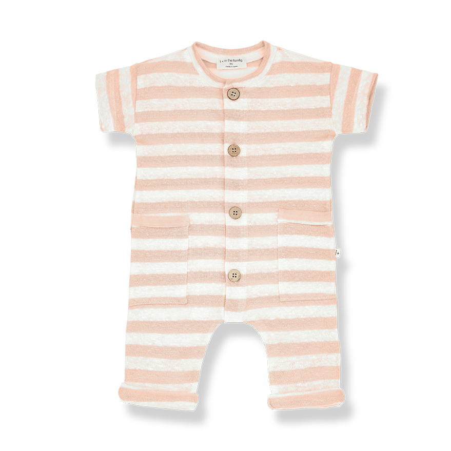 Enzo Stripped Jumpsuit - Rose