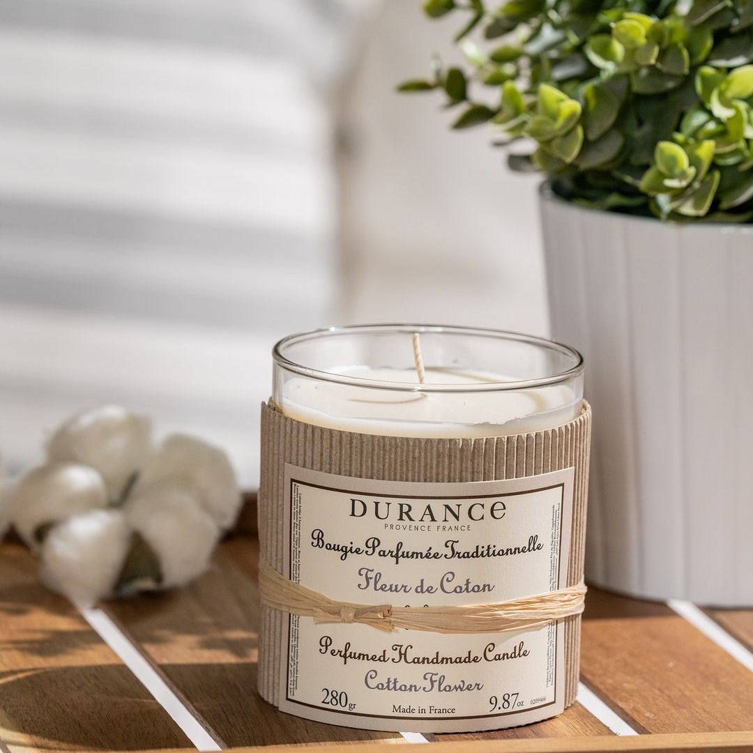 Durance designer home fragrance scented candle glass