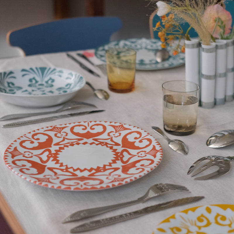 Ishan Orange Large Plate