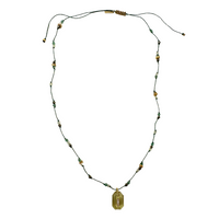 Lemon Quartz Beaded Cord Necklace