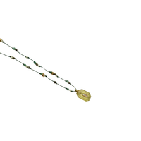 Lemon Quartz Beaded Cord Necklace