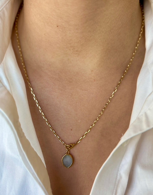 Baby Kurt Necklace/ Wrap Bracelet White Agate