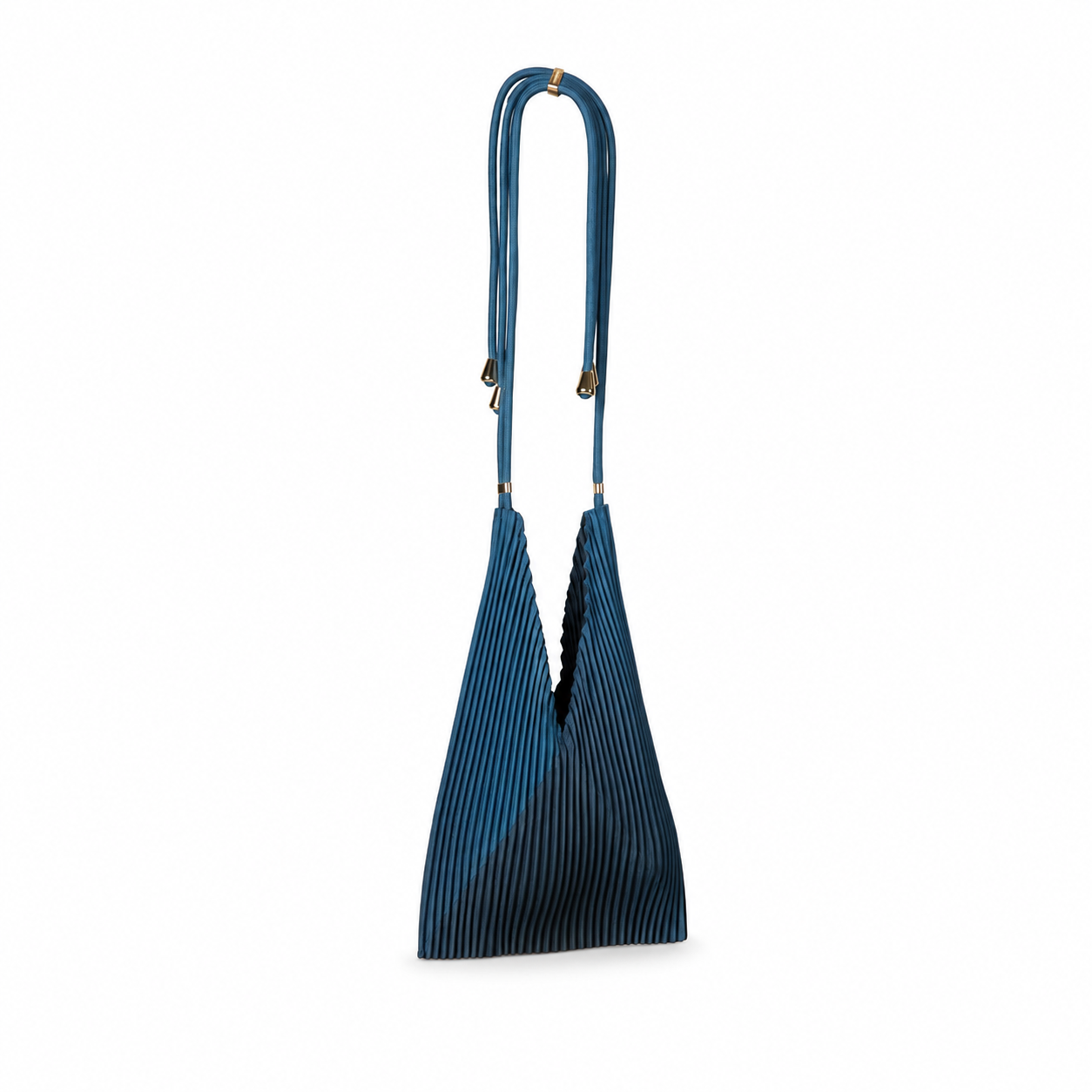 Moroccan Blue Pleated Pouch Bag