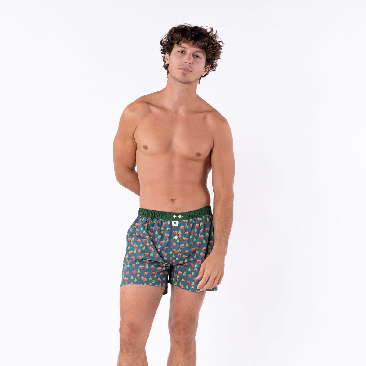 Cotton Boxer Shorts Brown Bear