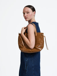 Emy Linen Tote Bag -Havana