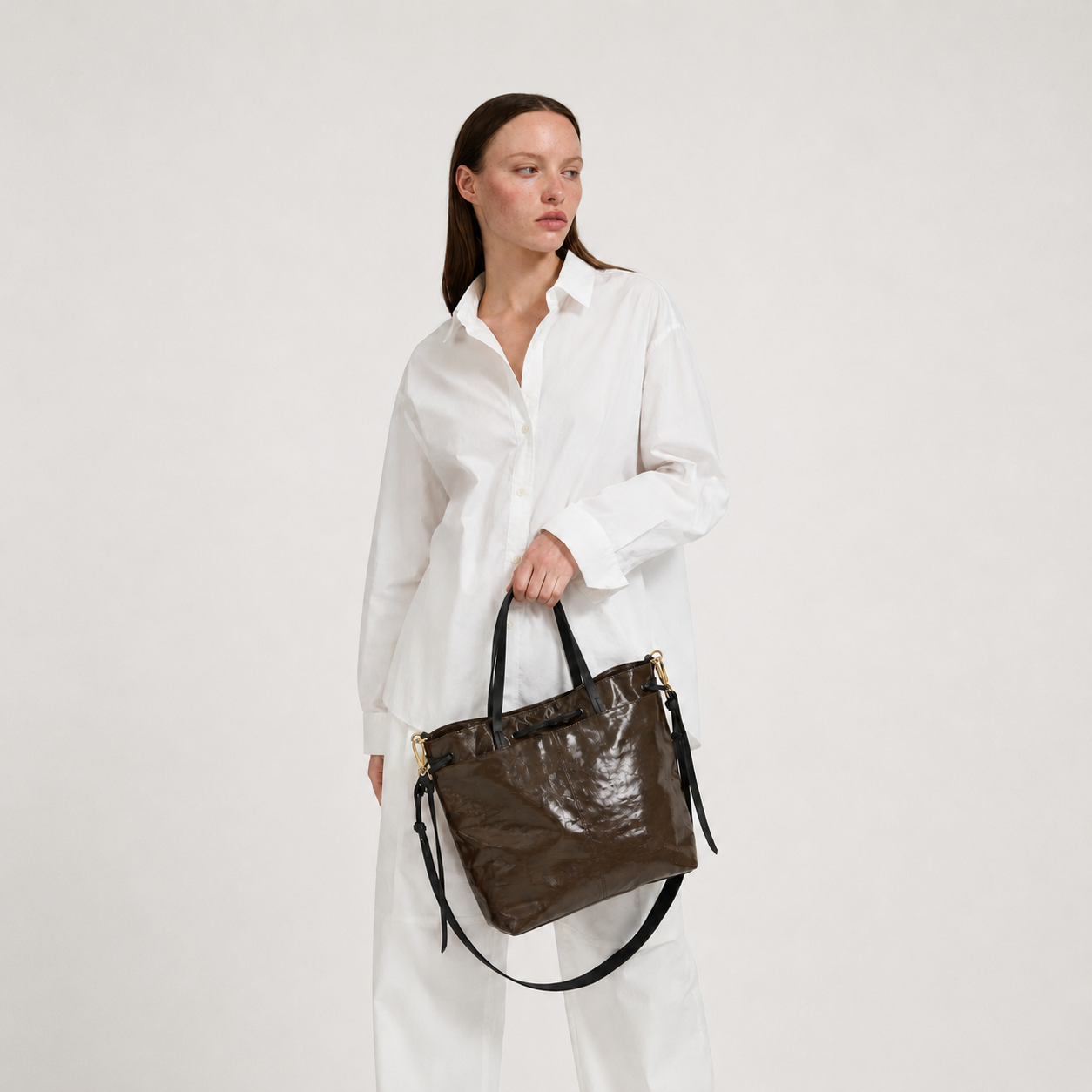 Emy Linen Tote Bag - Chestnut