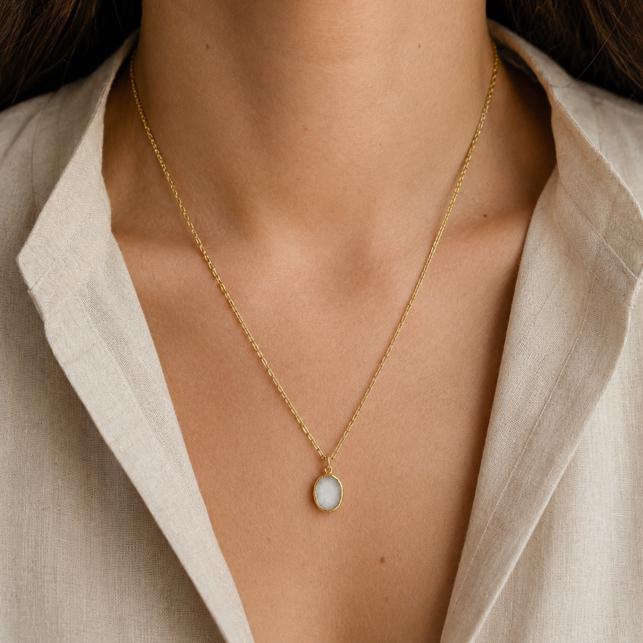 Baby Kurt Necklace/ Wrap Bracelet White Agate