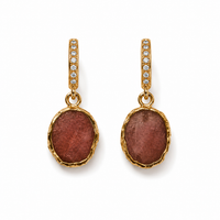 Baby Kara Earrings - Strawberry Quartz