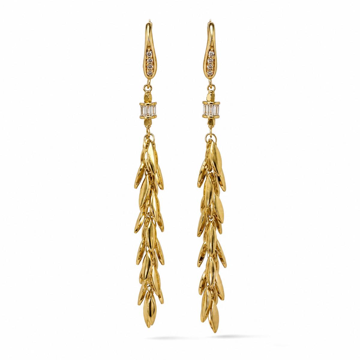 Charlize Boucle Earrings Long Gold