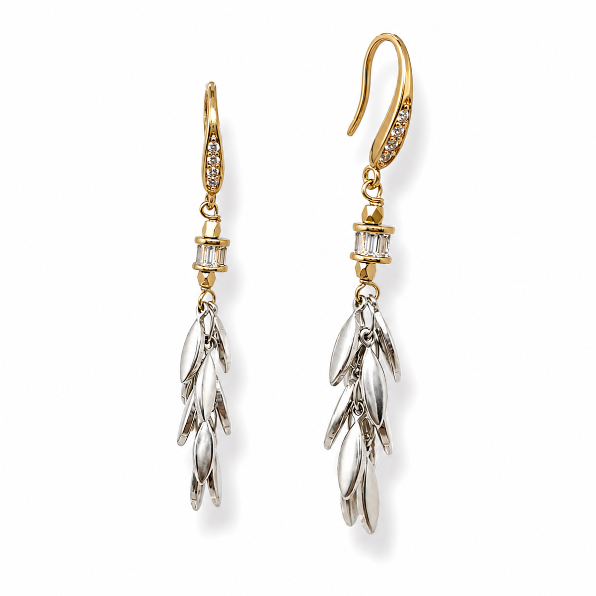 Charlize Boucle Gold & Silver Earring Short