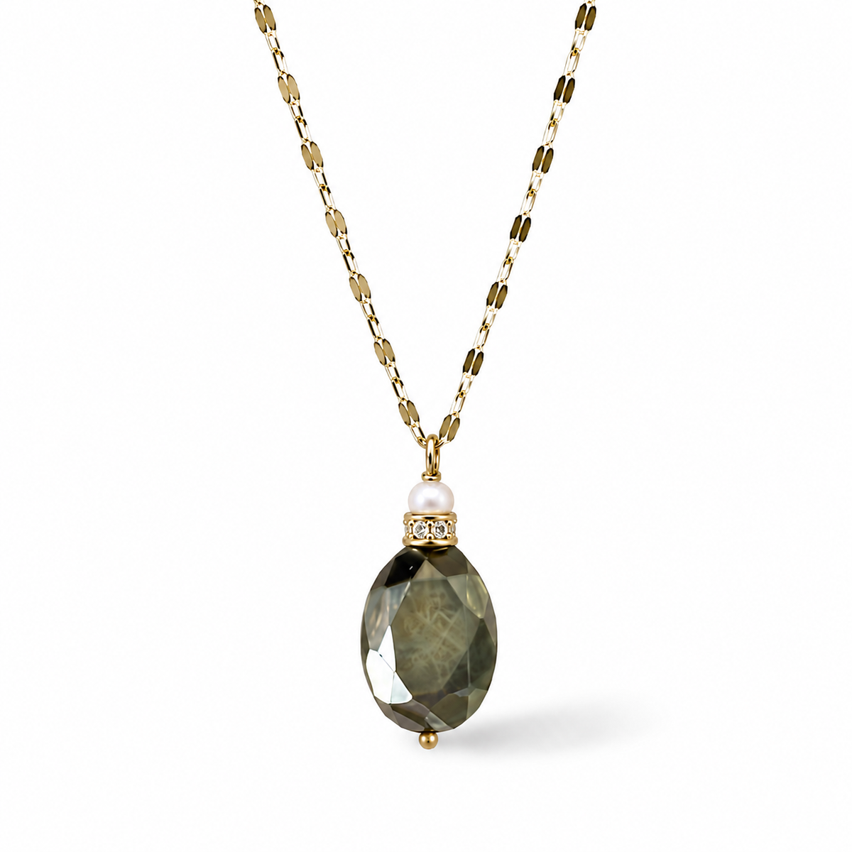 Elixir Necklace - Pyrite & Pearl