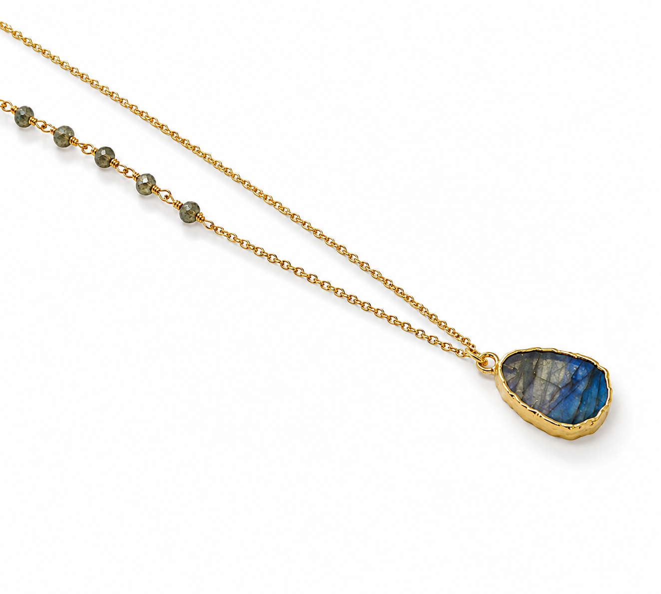 Gemma Pyrite & Labradorite Necklace
