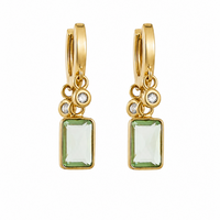 Lauren Amethyste Verte Hoop Earrings