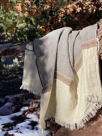 Beeswax Stripe Linen Throw/Towel