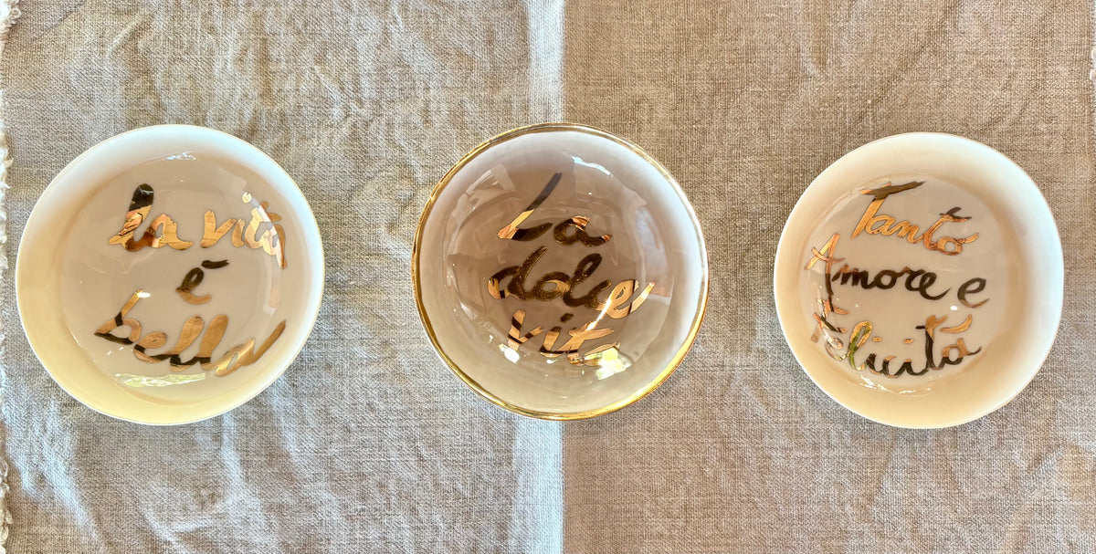 Porcelain Italian Shine Writing Bowl