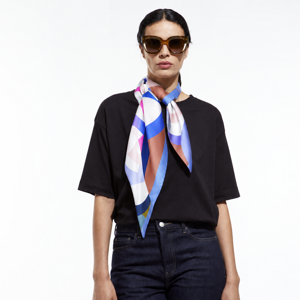 Khaki Icone Silk Square