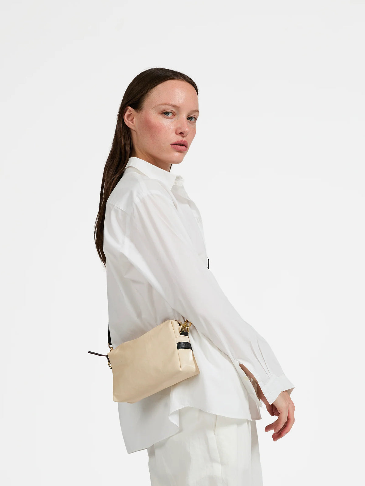 Mini Linen Shoulder Bag - Crema