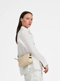 Mini Linen Shoulder Bag - Crema