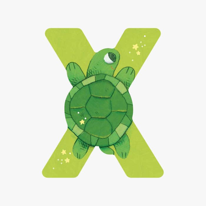 Wooden Letter X Green
