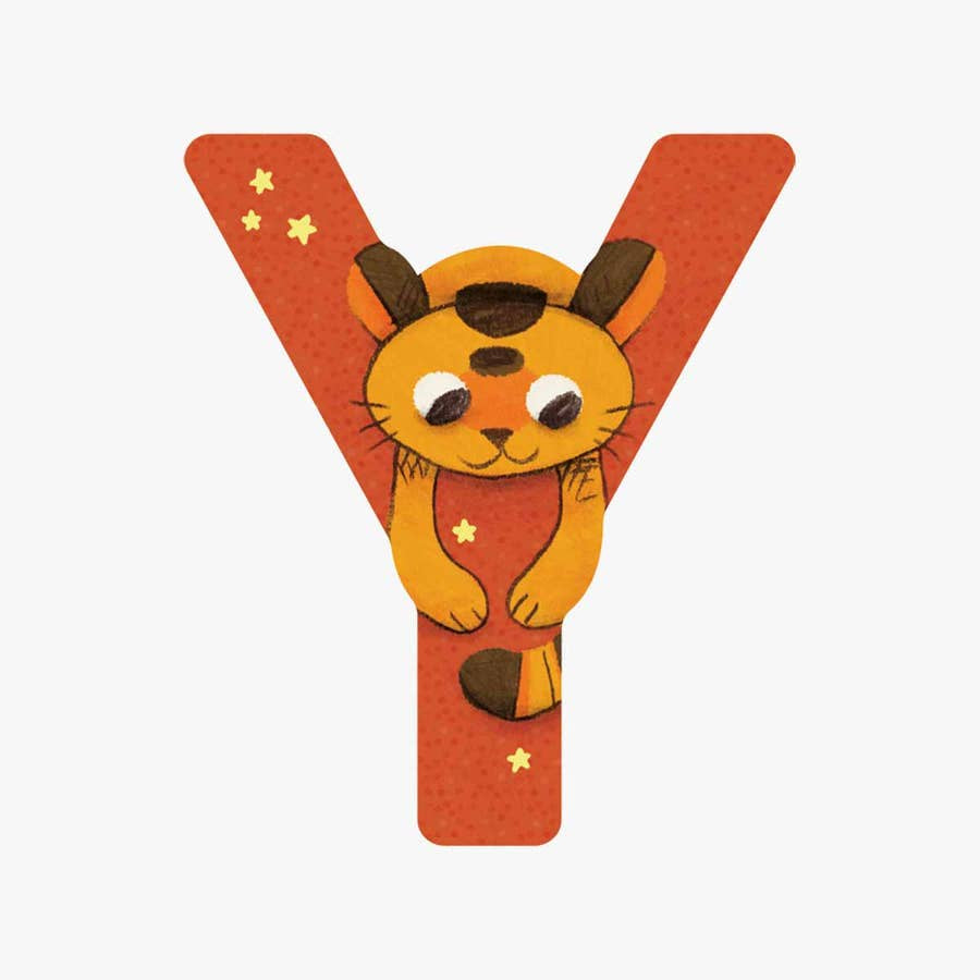 Wooden Letter Y Orange
