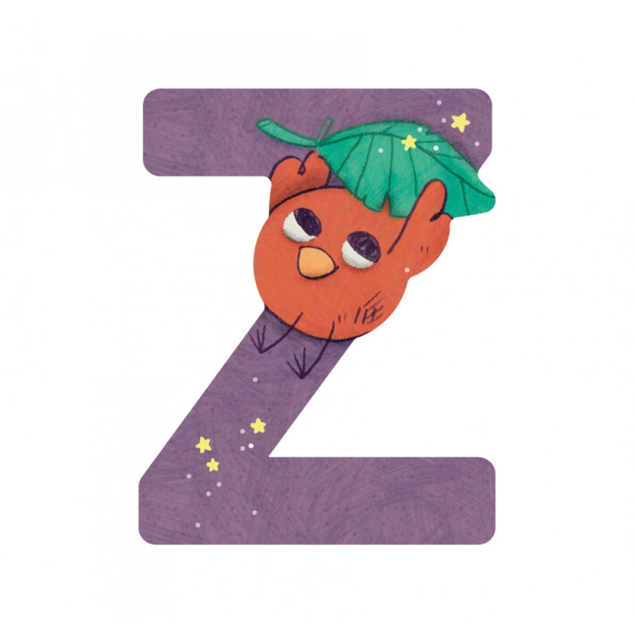 Wooden Letter Z Purple