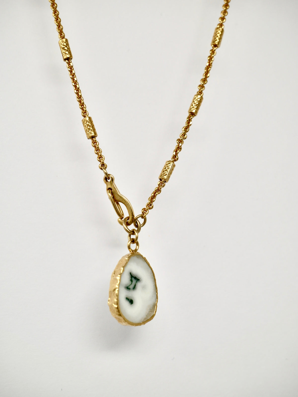 Golden Necklace - Moss Agate
